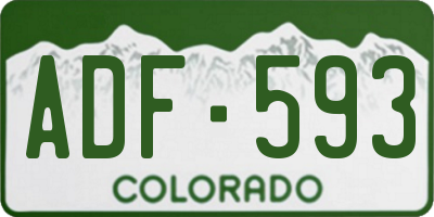 CO license plate ADF593