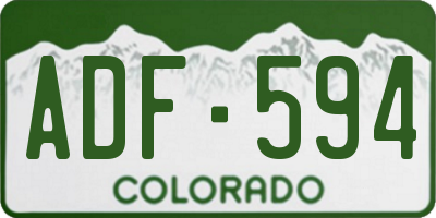 CO license plate ADF594