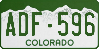 CO license plate ADF596