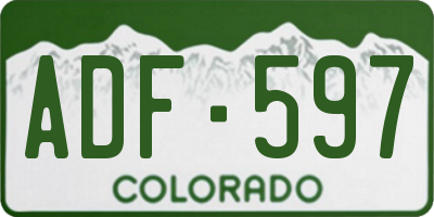 CO license plate ADF597