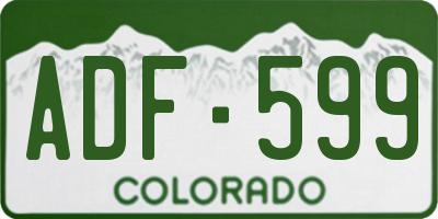 CO license plate ADF599