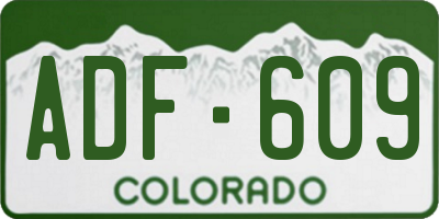 CO license plate ADF609