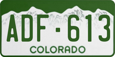 CO license plate ADF613