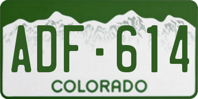 CO license plate ADF614