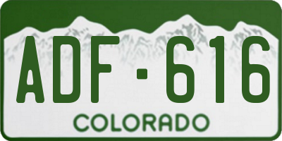 CO license plate ADF616