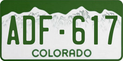 CO license plate ADF617