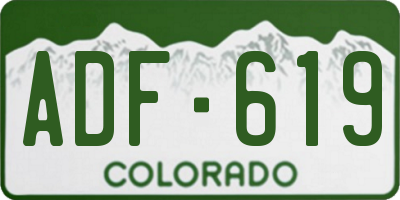CO license plate ADF619