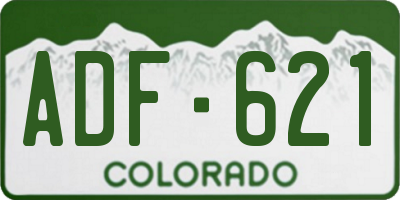 CO license plate ADF621