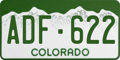 CO license plate ADF622