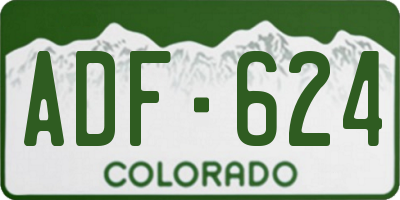 CO license plate ADF624