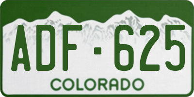 CO license plate ADF625