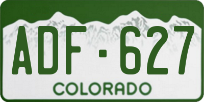 CO license plate ADF627