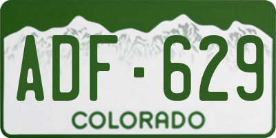CO license plate ADF629