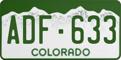 CO license plate ADF633