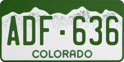 CO license plate ADF636