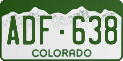 CO license plate ADF638