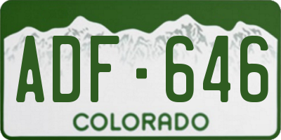 CO license plate ADF646