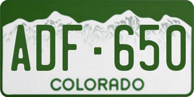 CO license plate ADF650
