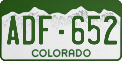 CO license plate ADF652