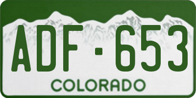 CO license plate ADF653