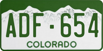 CO license plate ADF654