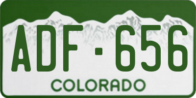 CO license plate ADF656