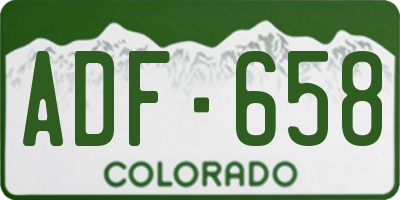 CO license plate ADF658