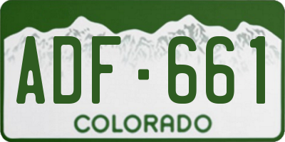 CO license plate ADF661