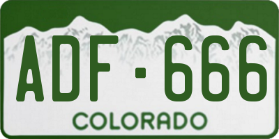CO license plate ADF666