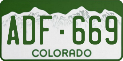 CO license plate ADF669