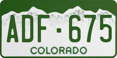 CO license plate ADF675