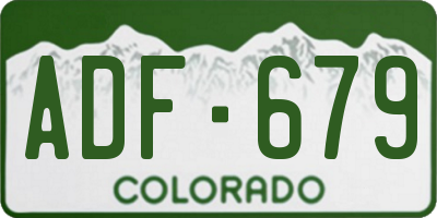 CO license plate ADF679