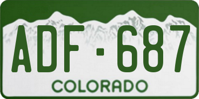 CO license plate ADF687