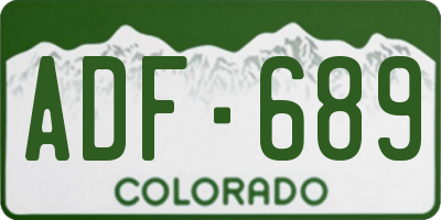 CO license plate ADF689