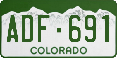 CO license plate ADF691