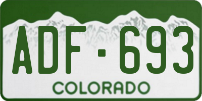 CO license plate ADF693