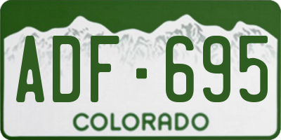 CO license plate ADF695