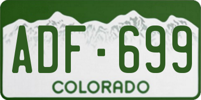 CO license plate ADF699