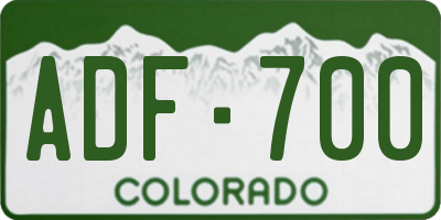 CO license plate ADF700