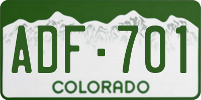 CO license plate ADF701