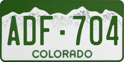 CO license plate ADF704