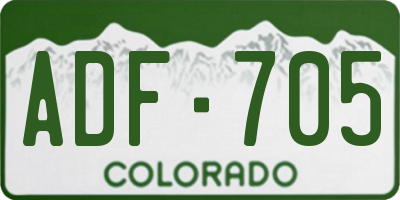 CO license plate ADF705