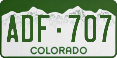 CO license plate ADF707