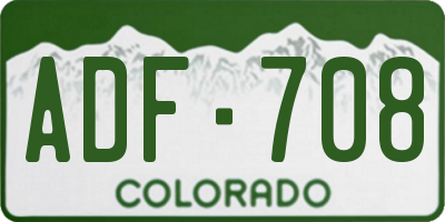 CO license plate ADF708