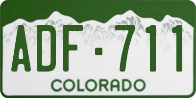CO license plate ADF711