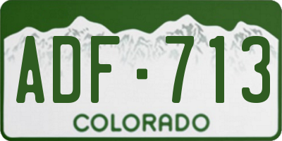 CO license plate ADF713