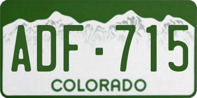 CO license plate ADF715