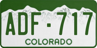 CO license plate ADF717