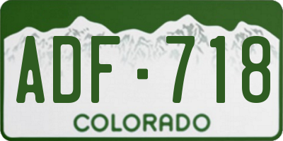 CO license plate ADF718