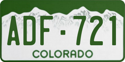 CO license plate ADF721